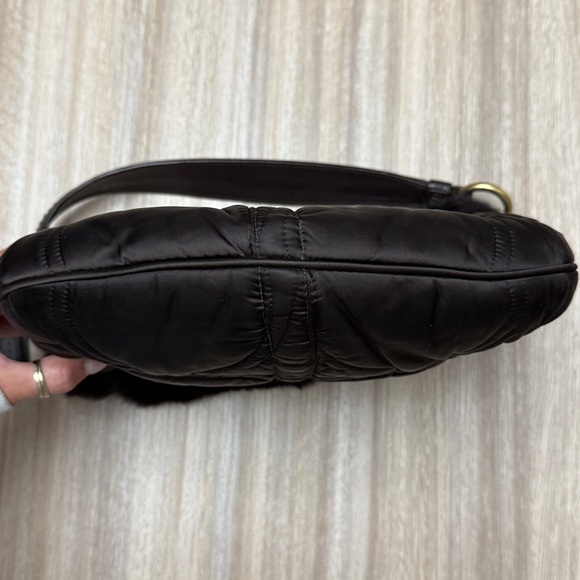 Y2K vintage Coach Ski Quilted Shoulder Bag with Fur Trim - Picture 7 of 13